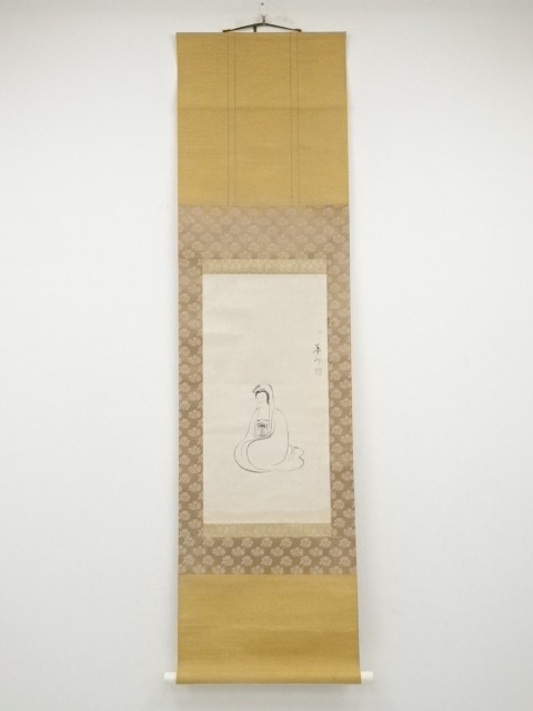 JAPANESE HANGING SCROLL / HAND PAINTED / BYAKUE KANNON / BY KASON SUZUKI